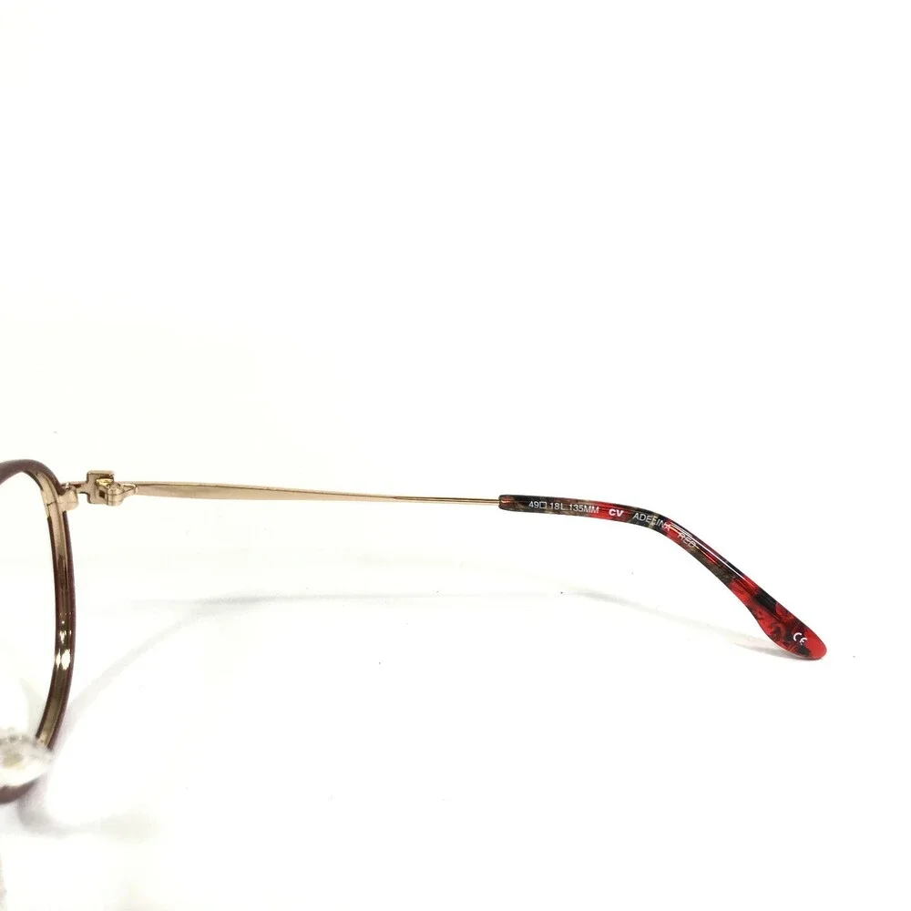 BCBGMAXAZRIA Eyeglasses Frames ADELINA Red Sparkly Glitter Gold Round 49-18-135